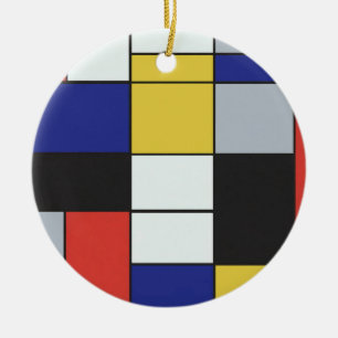 Décoration En Céramique Piet Mondrian - Composition Abstrait géométrique
