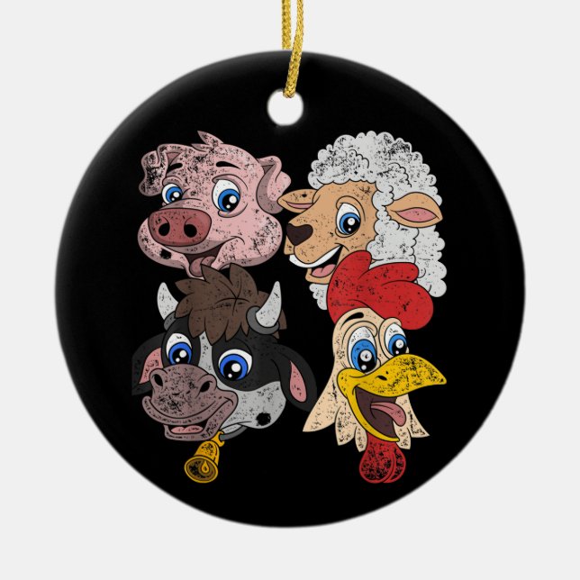 Décoration En Céramique Pig Mouton Vache Poulets Enfants Enfants Enfants E (Devant)