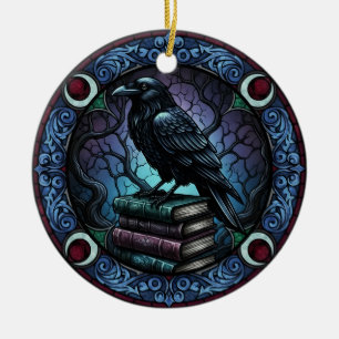 Décoration En Céramique Pile de livres de raven Gothique Bibliophile