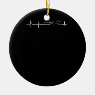 Décoration En Céramique Pilote d'avion, battement de coeur