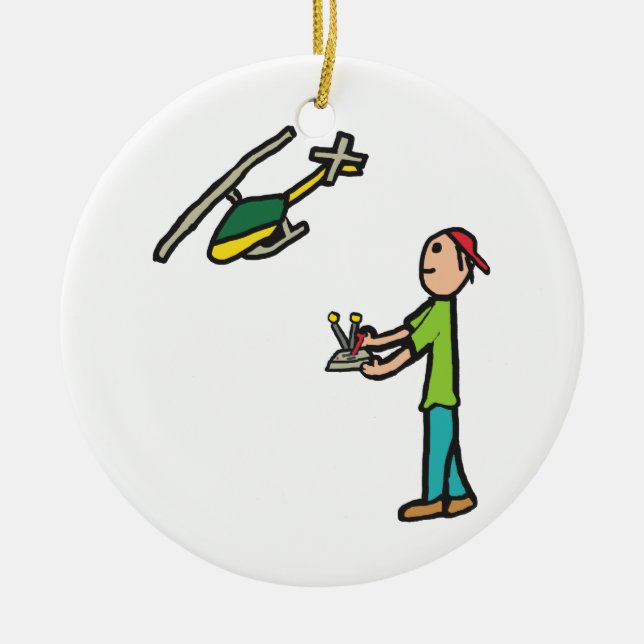 Décoration En Céramique Pilote d'hélicoptère RC (Devant)