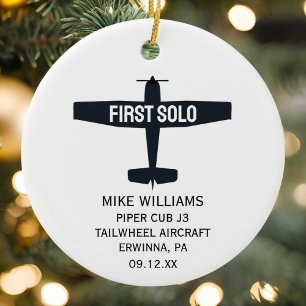Décoration En Céramique Pilote Étudiant Premier Solo Avion Noël Personnali