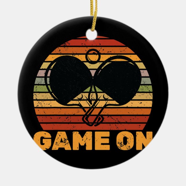 Décoration En Céramique Ping Pong Game on Table Tennis Varsity Player (Devant)