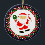 Décoration En Céramique Ping-Pong Tennis De Table<br><div class="desc">Pong de ping-pong créative cadeau de vacances avec un amusant joueur de ping-pong Père Noël. Pour personnaliser le texte de modification pour ajouter son nom.</div>