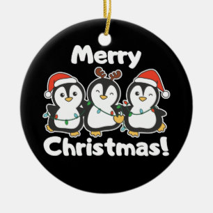 Décoration En Céramique Pingouin Animaux De Noël Mignons Pingouins En Céra