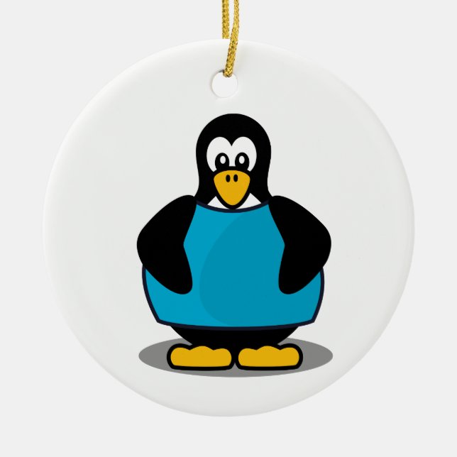 Décoration En Céramique Pingouin avec chemise (Devant)