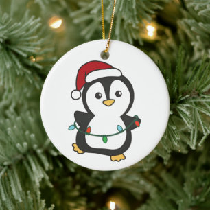 Décoration En Céramique Pingouin Noël Animaux d'hiver Pingouines de vacanc