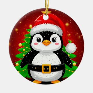 Décoration En Céramique 🎄 Pingouin Père Noël Arbre de Noël Vacances Amusa