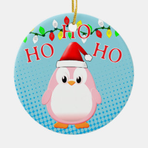 Décoration En Céramique Pingouin rose mignon Lumières de Noël de Noël de N