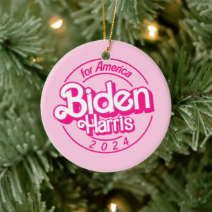 Décoration En Céramique Pink Biden Harris 2024