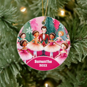 Décoration En Céramique Pink Christmas Nutcracker Ballerina Enfants Photo