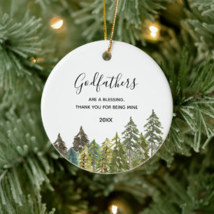 Décoration En Céramique Pins Arbres Forêt d'hiver Pères des bois