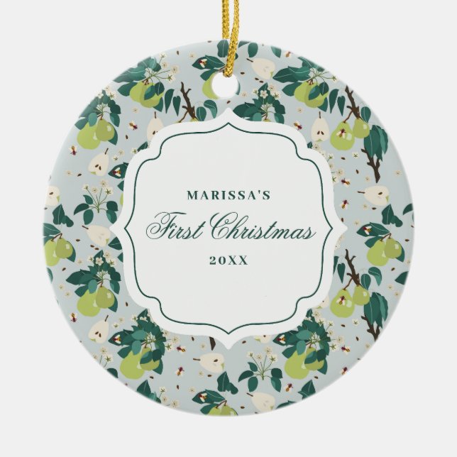 Décoration En Céramique Pires & Bees Jardin botanique floral Noël (Devant)