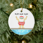 Décoration En Céramique Piscine collective<br><div class="desc">Cadeau de Noël à thème de natation créatif avec nage Père Noël et ligne amusante.</div>