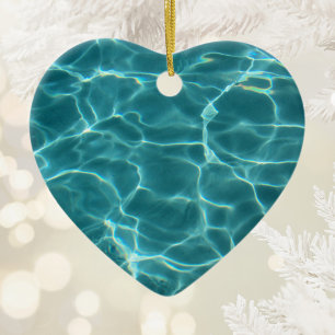 Décoration En Céramique Piscine vert aqua Photo Cœur
