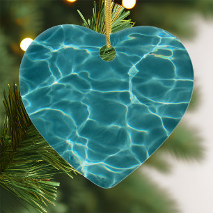 Décoration En Céramique Piscine vert aqua Photo Cœur