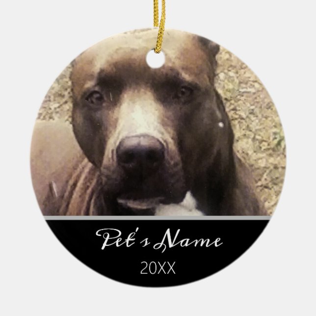 Décoration En Céramique Pitbull Chien personnalisé Animaux de compagnie No (Devant)
