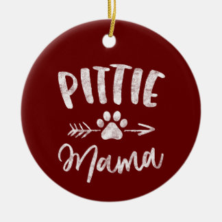 Décoration En Céramique Pittie Mama Pitbull Lover Cadeaux Pit Bull Mama M