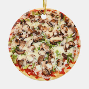 Décoration En Céramique Pizza de champignons Gag amusant Nourriture Noël