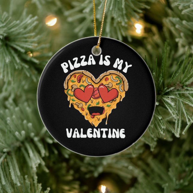 Décoration En Céramique Pizza Est Mon Valentin (Arbre)