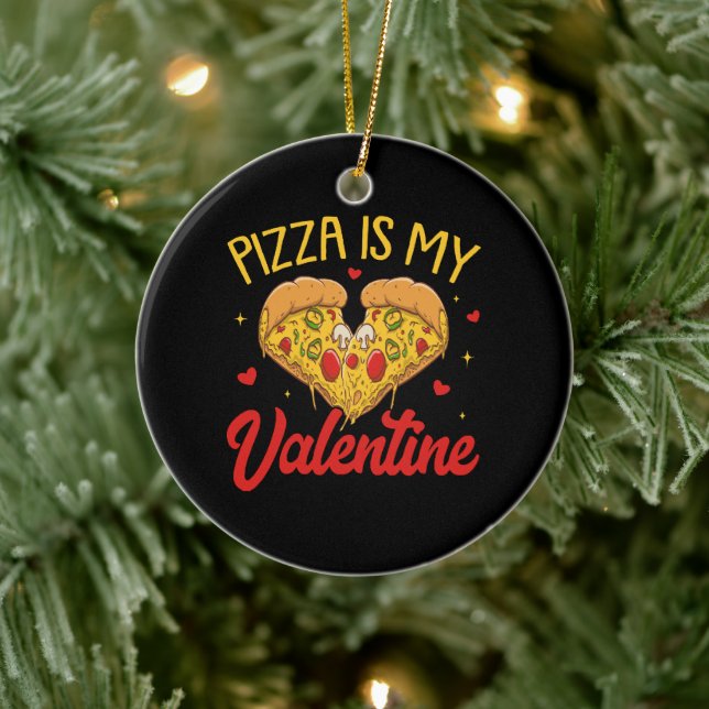 Décoration En Céramique Pizza Est Mon Valentin Joyuse Saint-Valentin (Arbre)