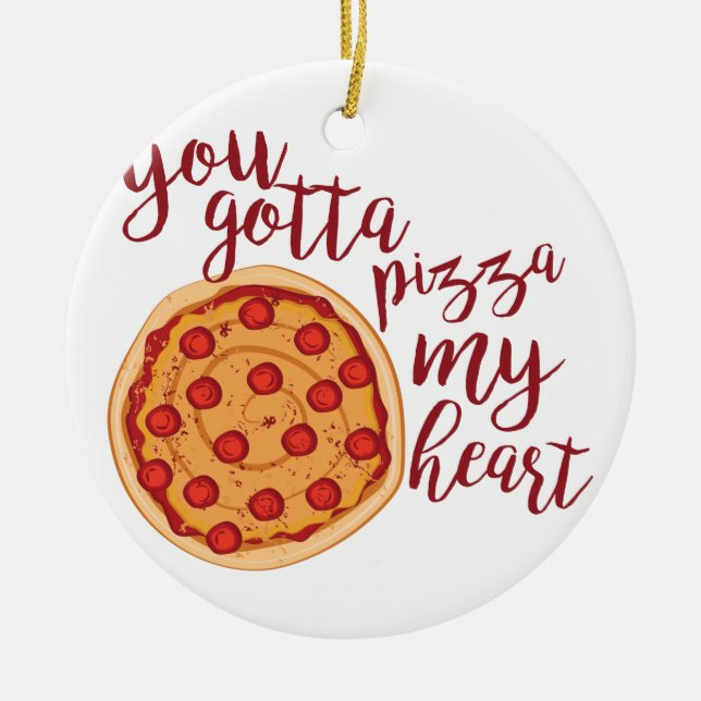 Décoration En Céramique Pizza mon coeur (Devant)