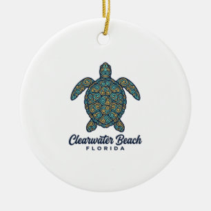 Décoration En Céramique Plage de Clearwater Floride Tortue de mer Vector D