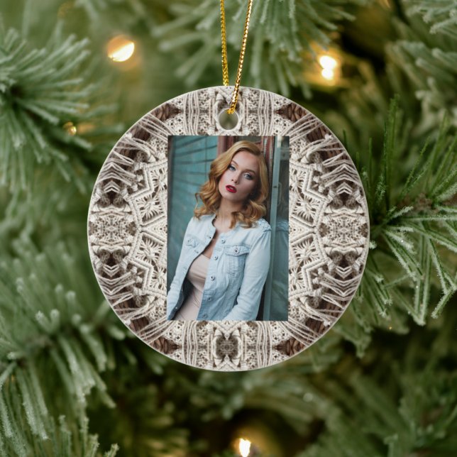 Décoration En Céramique plage tropicale boho chic tribal macrame crochet (Arbre)