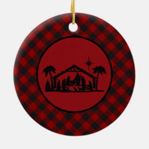 Décoration En Céramique Plaid de Nativité Joie