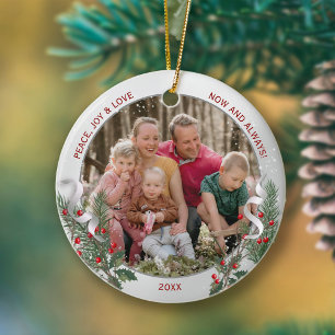 Décoration En Céramique Plantes de Noël classique Argent Frame Photo de fa
