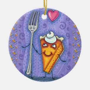 DÉCORATION EN CÉRAMIQUE PLAQUE & CITROUILLE PIE, FAIT L'UN POUR L'AUTRE, R