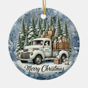 Décoration En Céramique Plaques en papier de décor de Noël vintage unique