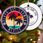 Décoration En Céramique Playa del Carmen Mexique Palmier rétro 60s<br><div class="desc">Playa del Carmen design de plage. Les plages du Mexique sont la meilleure destination pour des vacances d'été. Vous pouvez offrir ce design à vous-même ou à quelqu'un qui va à l'été à Playa del Carmen Playa. Il est conçu pour les surfeurs. Pour tous les amateurs de plage, c'est pour...</div>