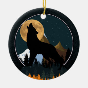 Décoration En Céramique Pleine lune de Howling Wolf