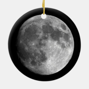 Décoration En Céramique Pleine lune Image BnW Ornament