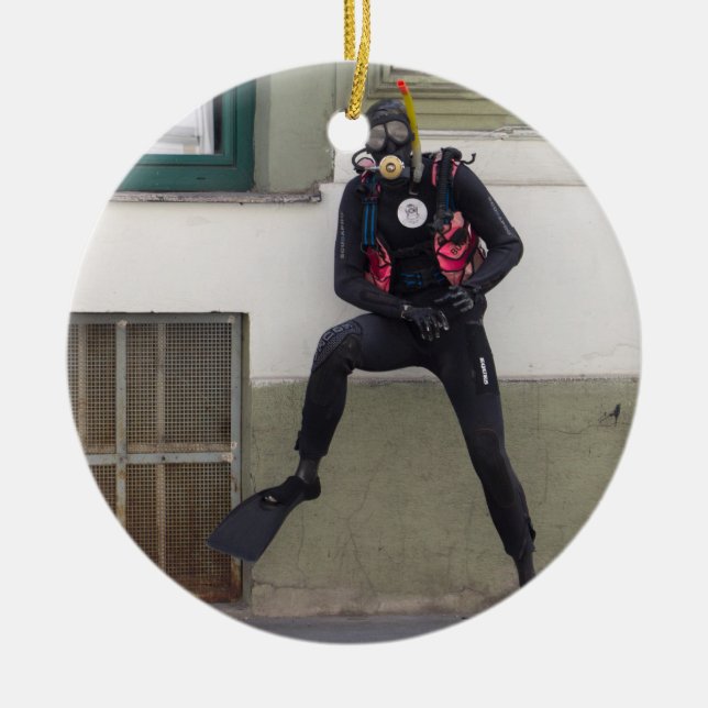 Décoration En Céramique Plongeur Scuba (Devant)