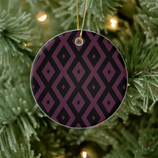 Décoration En Céramique Plum and black diamond pattern (Arbre)