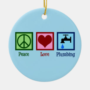 Décoration En Céramique Plumbing Peace Love