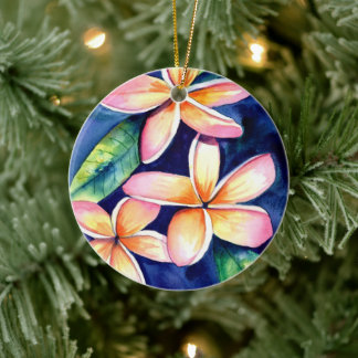 Décoration En Céramique Plumeria florissante