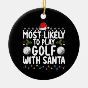 Décoration En Céramique Plus susceptible de jouer au golf avec Santa Noël 