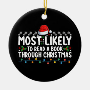 Décoration En Céramique Plus susceptible de lire un livre jusqu'à Noël
