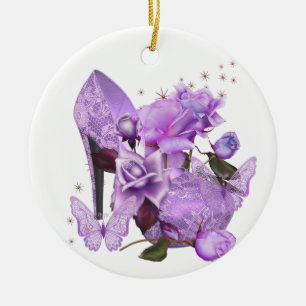 Décoration En Céramique Plutôt Violet Lavande Hi Talon Rose Floral
