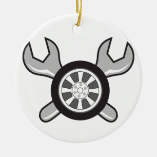 Décoration En Céramique Pneu et clé