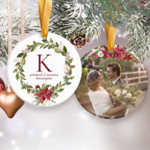 Poinsettia Holly Monogram Photo de vacances