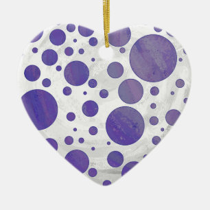 Décoration En Céramique Pointe Polka Smear Blueberry