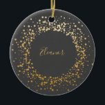 Décoration En Céramique Points Confetti Ombre Or Gris Noir Personnalisés<br><div class="desc">Points Confetti Ombre Or Gris Noir Ornement Personnalisé</div>