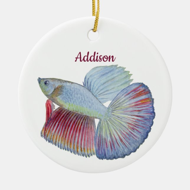 Décoration En Céramique Poisson Combattant (Devant)