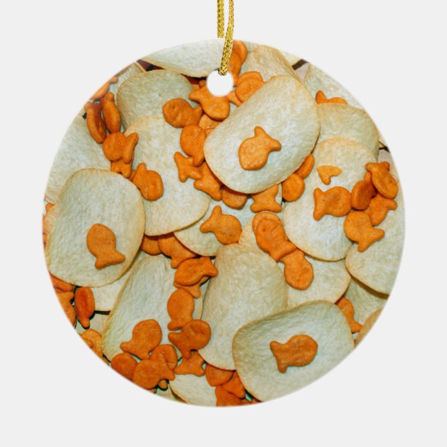 Décoration En Céramique Poisson Et Chips (Devant)