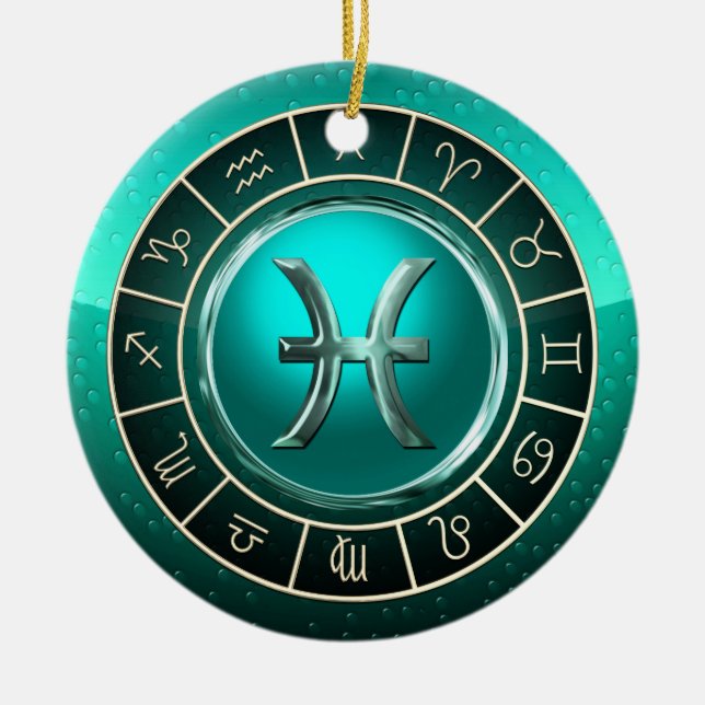 Décoration En Céramique Poissons - le signe astrologique de poissons (Devant)