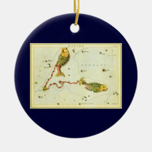 Décoration En Céramique Poissons, miroir de la constellation Vintage de l'